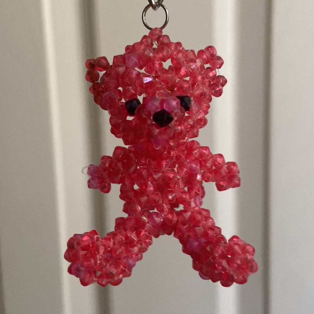 Beaded bear keychain